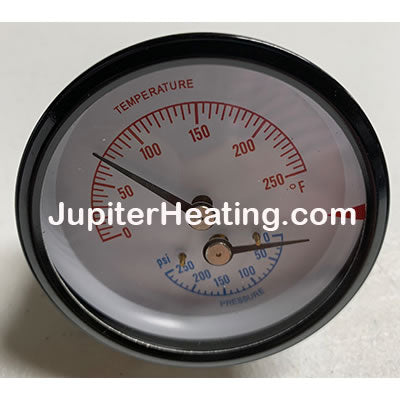 7250P-499 Temperature / Pressure Gauge - 200 PSI